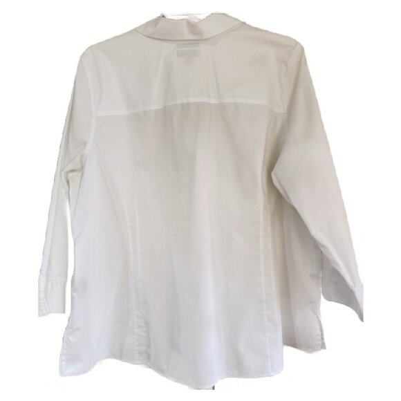 Investments II Woman TAYLOR Gold Label Button Up Shirt 20W White Work Top - Picture 5 of 15